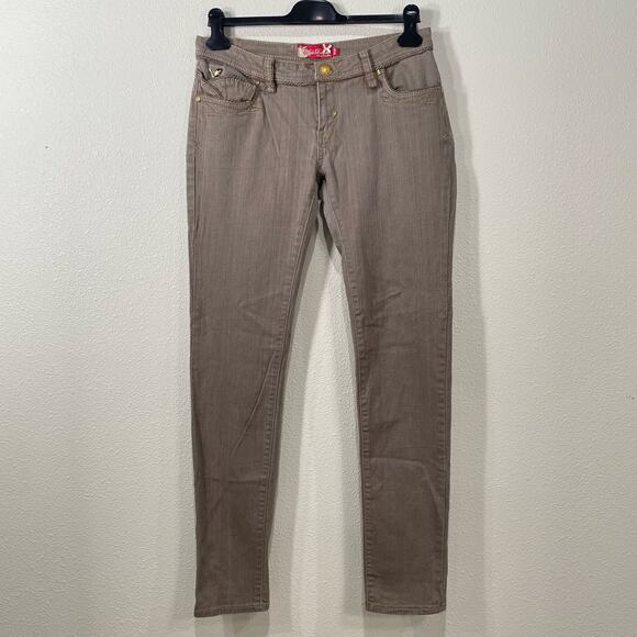 Y2k Apple Bottoms Brown Metallic Jeans Pants McBling 2000s Special Edition 9 10 - Picture 1 of 10